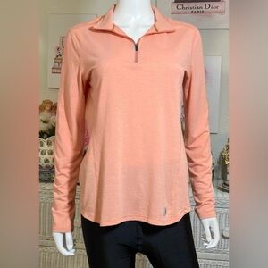 Carhartt Jacket Quarter Zip Lightweight Pullover Top in Peach color Size S